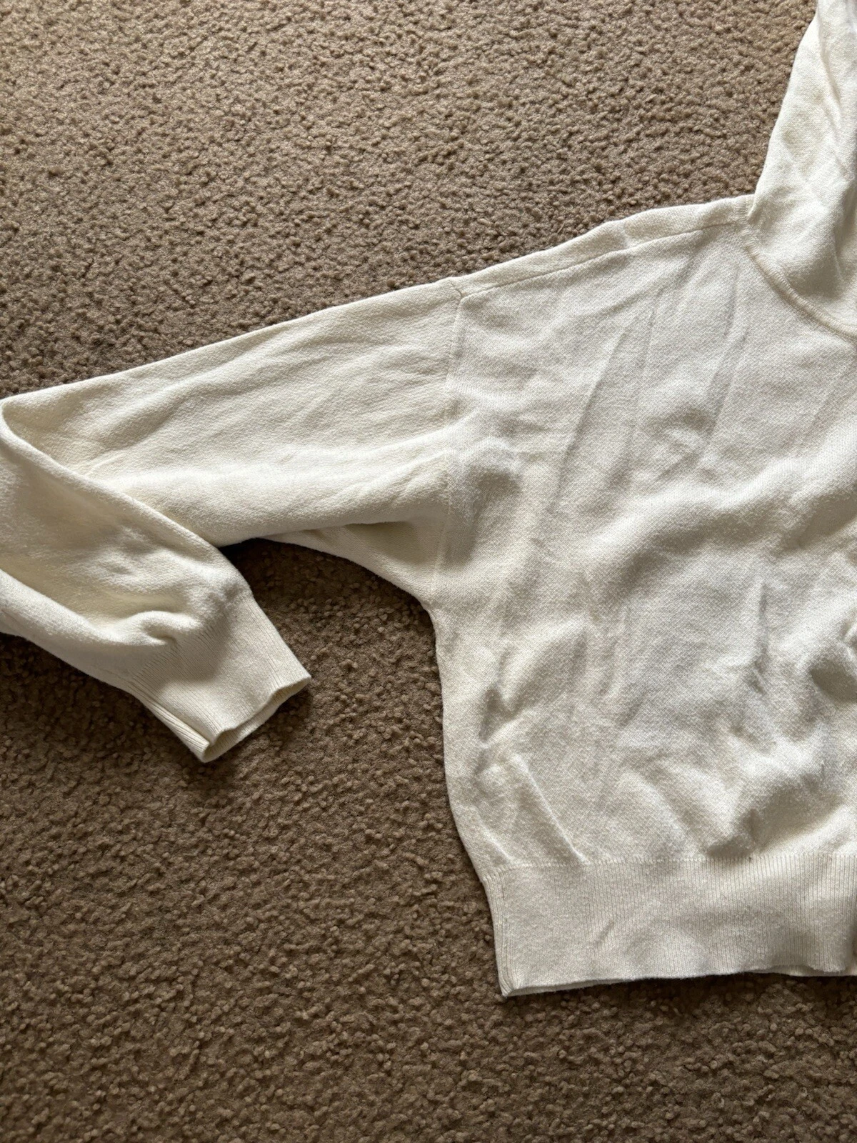 OFF WHITE Felpa con cappuccio e zip ritagliata Honor The Gift da donna taglia media