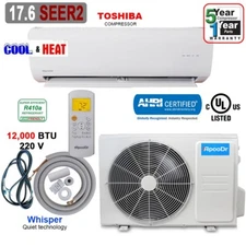 12000 BTU Mini Split 17.6 SEER2 INVERTER  AC Heat Pump 220V
