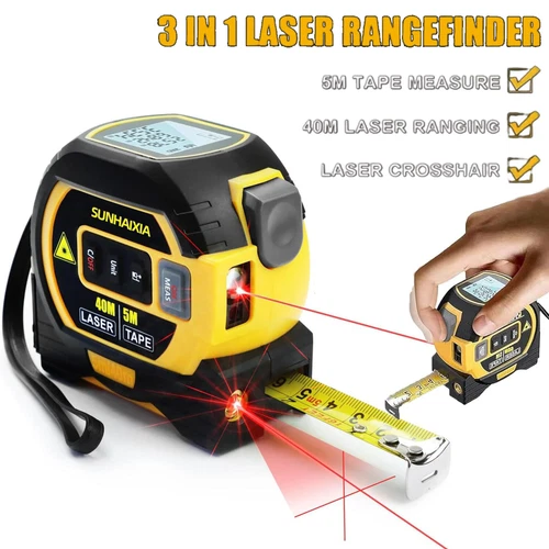 3 IN 1 Laser Tape Measure Digital Tape Measure High Precision Laser Rangefinder - Picture 7 of 17