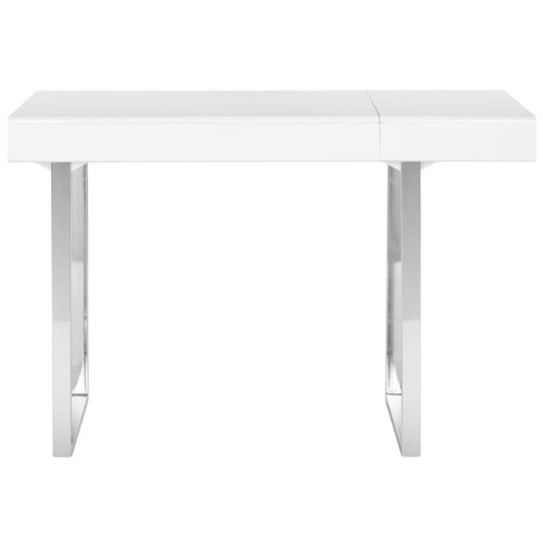 SAFAVIEH Writing Desk 29.5" H X 53.9" W, 1-Drawer Wood Material White/Chrome - Picture 2 of 6