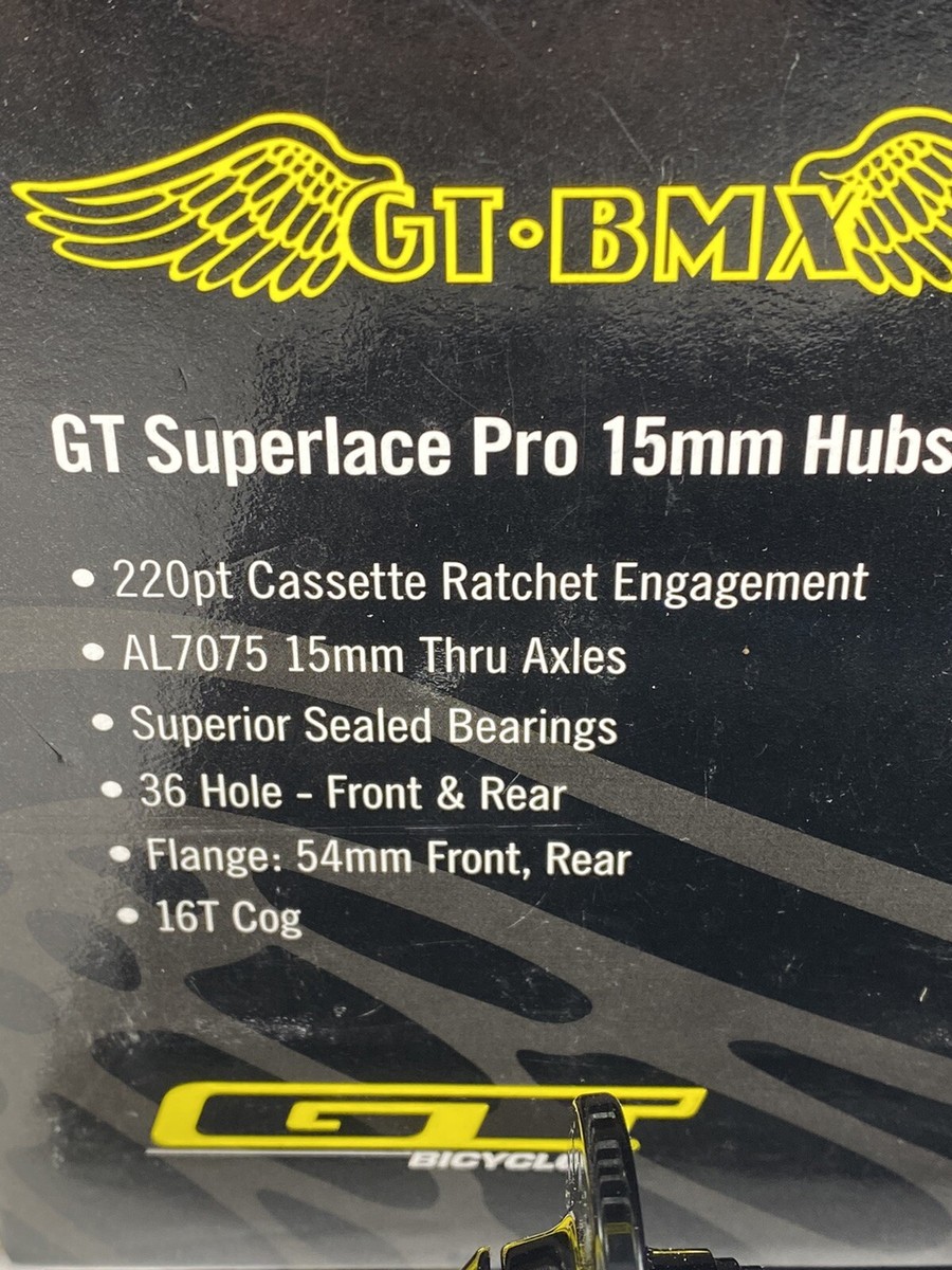 GT Superlace Pro 2013 NOS 15mm 36 Hole BMX Sealed Hubs Set GT Superlace Pro 2013 NOS 15mm 36 Hole BMX Sealed Hubs Set