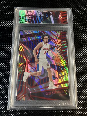 Cade Cunningham 2023 Panini Revolution Red Swirl /199 DGA PC Slab 