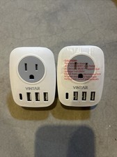  2 European Travel Plug Adapter TYPE G US to UK - 3 USB 1 C Port Model WS-07-C3U