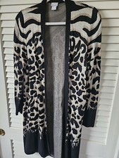 Nwot Chico's Leopard Cardigan Size 2 12-14 Large