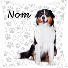 coussin chien bouvier bernois personnalisé prénom au choix réf 198