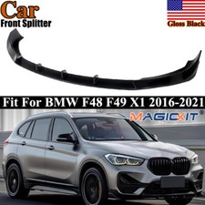 Fit For 2016-21 Bmw F48 F49 X1 Base Model Front Bumper Splitter Lip Gloss Black Fit For 2016-21 Bmw F48 F49 X1 Base Model Front Bumper Splitter Lip Gloss Black