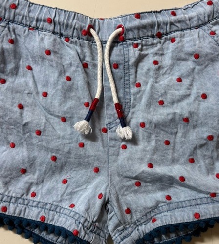 Matilda Jane Girl’s Sz 6 Enchanted Garden Aubrey Chambray Woven Shorts Blue Red - Picture 3 of 10