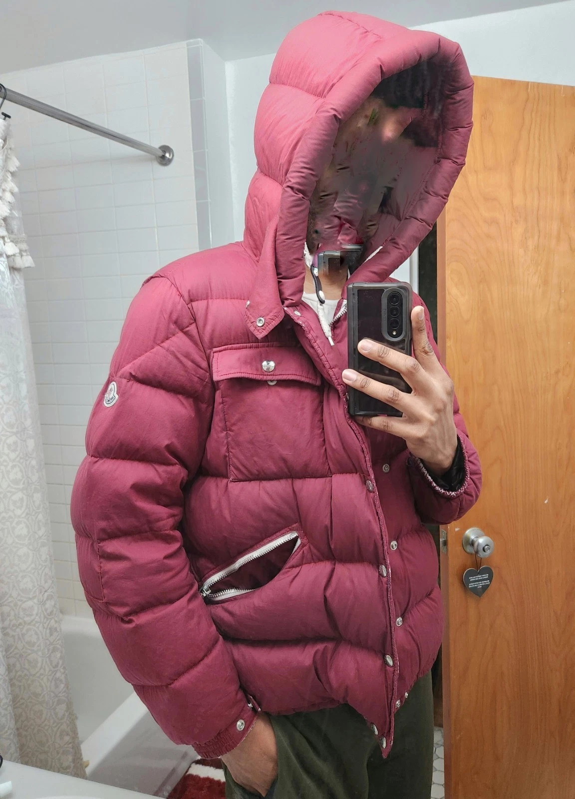 Moncler Lioran Down Jacket Puffer Coat 4 Genuine Maya Burgundy XL *SHIPS TODAY image 21