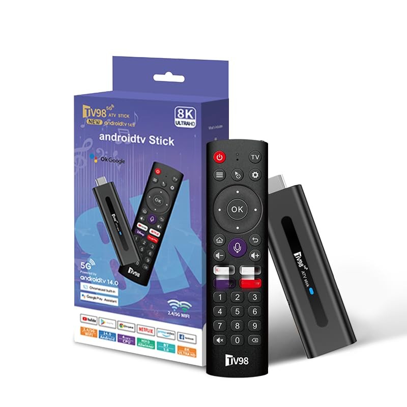 Clé de streaming 8K et Box TV Android 14.0 pour une clarté visuelle absolue
