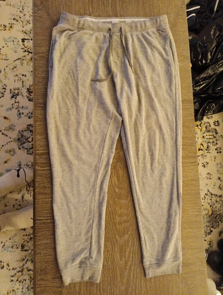 Pantalones deportivos impermeables vintage 1948 calce cónico ajustados informales grises XLarge Foto 2 de 4
