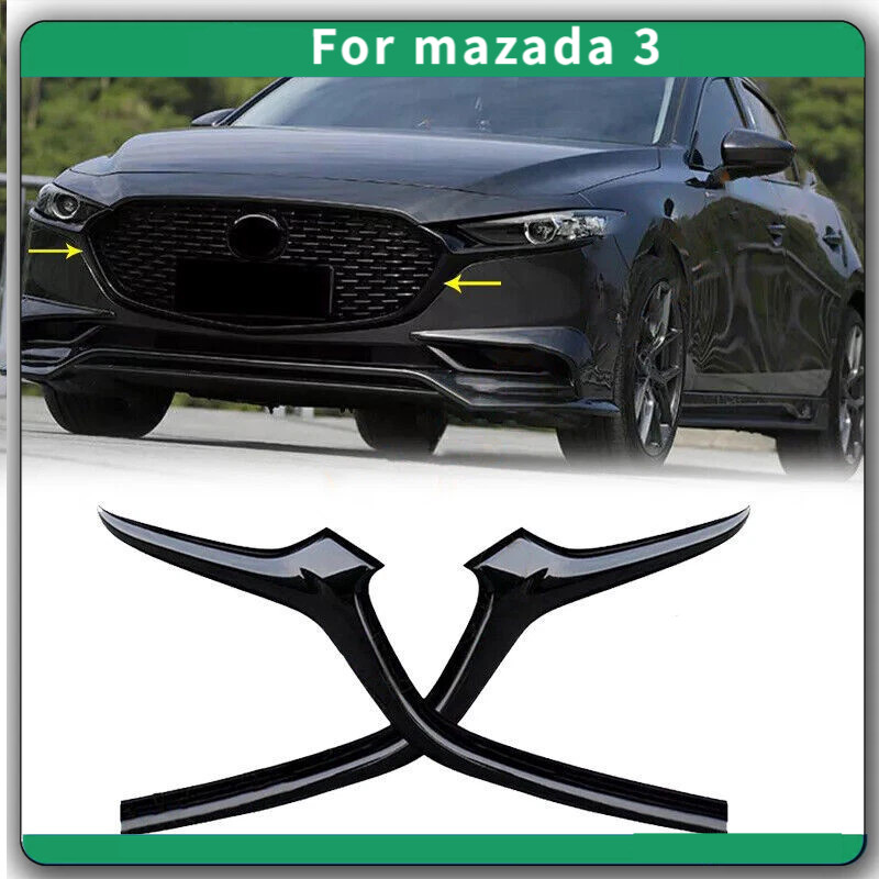 For Mazda 3 2019-2023 Set of 2 Pair Grille Trims Grill Driver & Passenger Side