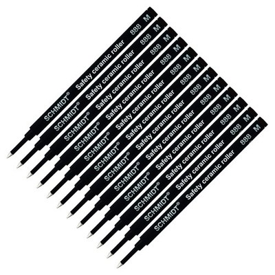 12 Pack - 888 Black Medium Rollerball Refill