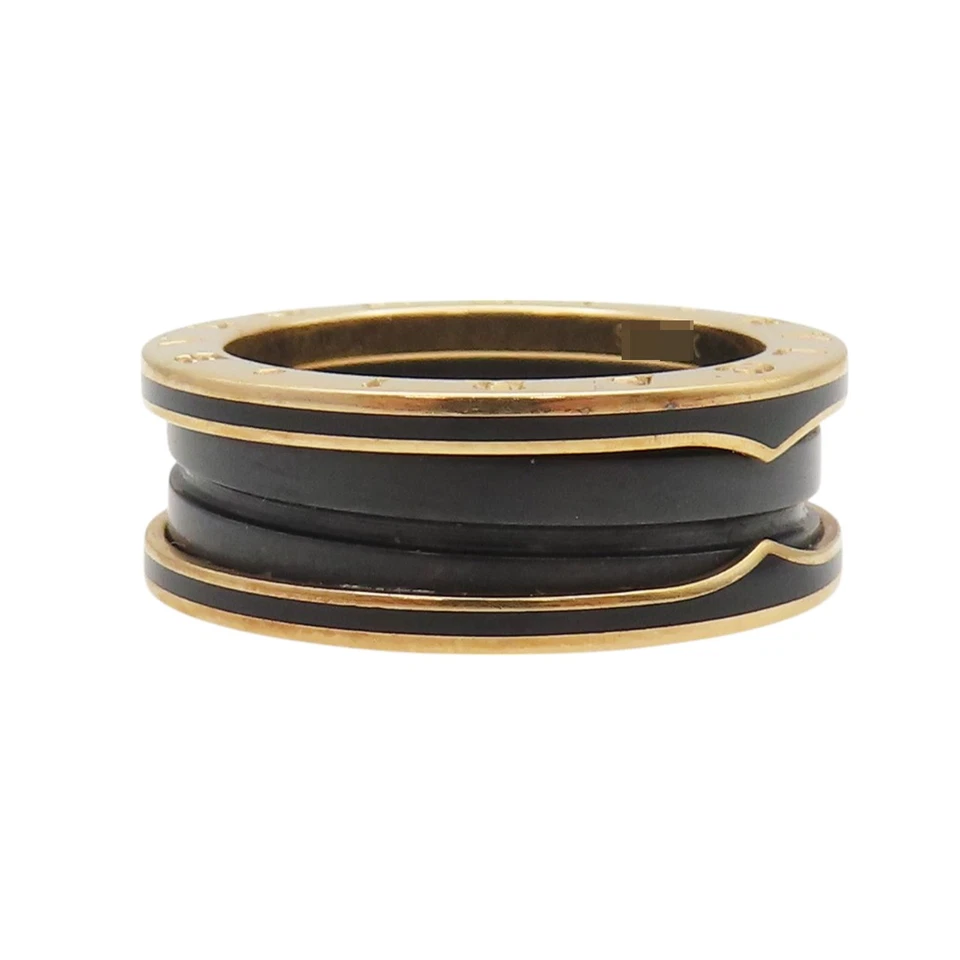 Anillo BVLGARI B.zero1 Oro Rosa 18K Cerámica Negra Talla 57 EE. UU. 8 Foto 3 de 4