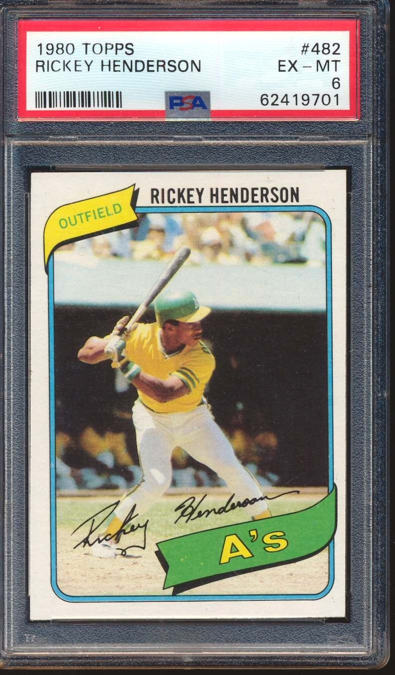 Rickey Henderson 1980 Topps Baseball #482 RC Rookie Card -