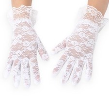 Nacorulu Lace Gloves for Women Tea Party,Premium Quality Meets One Size White