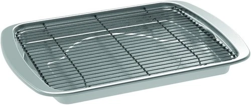 Nordic Ware Oven Crisp Baking Tray 2pc Set Includes Pan and Rack; Natural Alumin