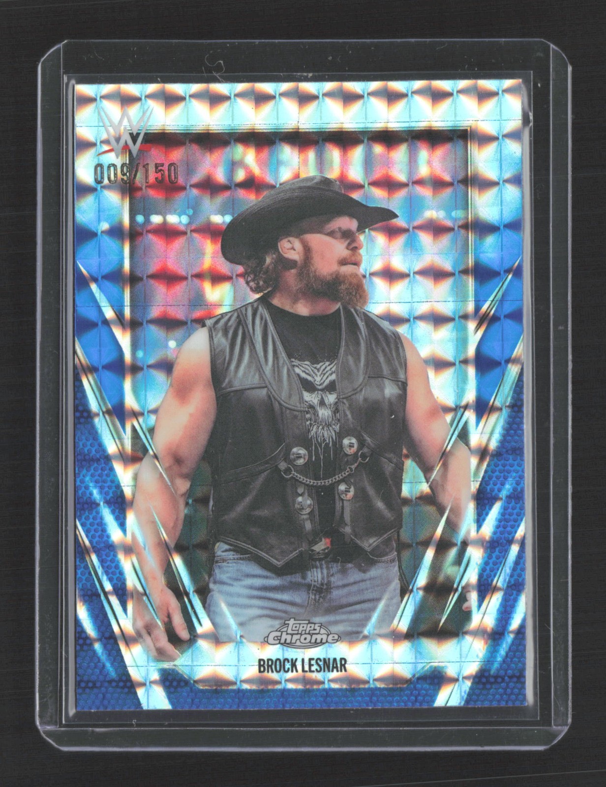 2026 Topps Chrome WWE #168 Brock Lesnar Blue Geometric #d /150