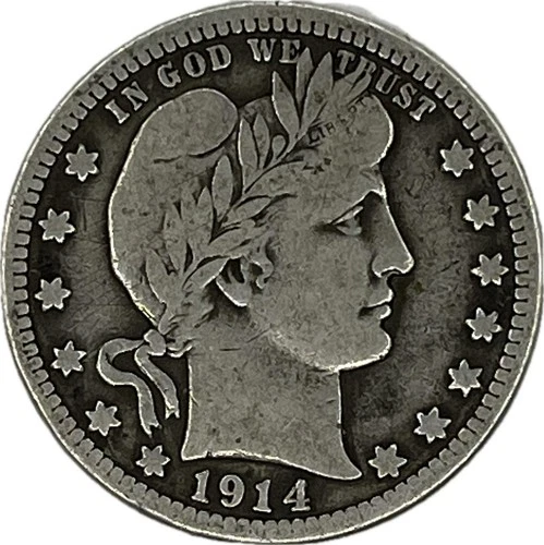 1914-D Barber Silver Quarter in a SAFLIP® - Fine
