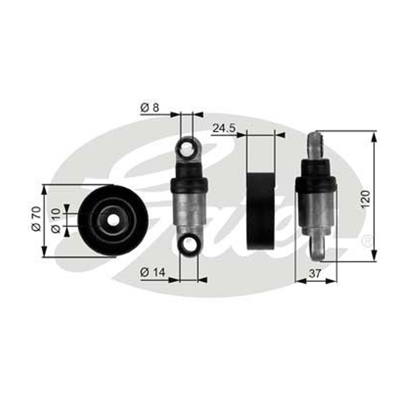 TENSIONER PULLEY VRIBBED BELT T38242 FOR BMW N52 B25 BE 2.5L M54 B30 3.0L 6cyl - Image 14