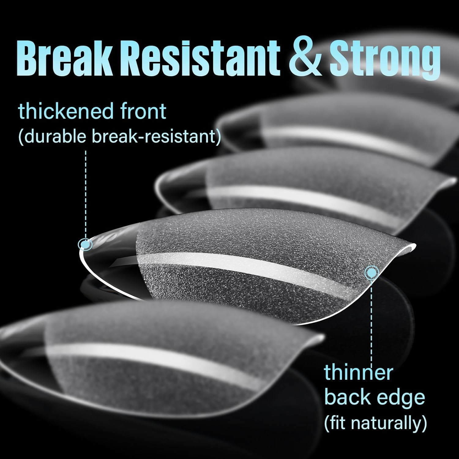 Short Almond Nail Tips, 240Pcs Half Matte Soft Acrylic Nail Tips, 12 Sizes Pre-S