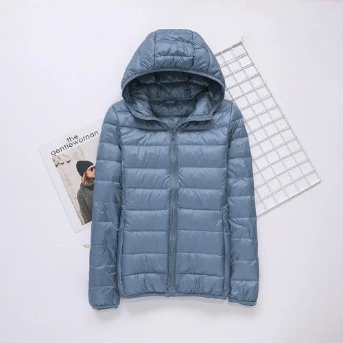 Doudoune Court Léger Épaissi Chaud Mince Blanc Duvet De Canard Élégant Manteau - Photo 4/4