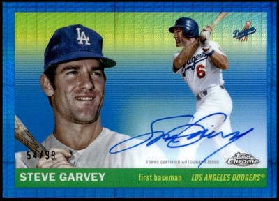 2025 Topps Chrome Platinum #CPA-SGA Steve Garvey Auto Blue Prism Refractors #/99