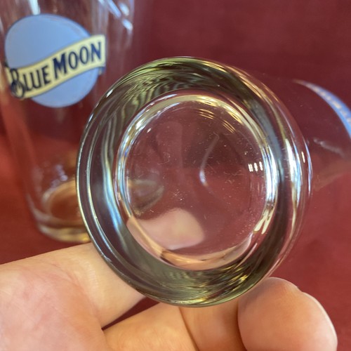 Blue Moon & Pale Moon Pint Beer Glass Set of 2 Different Branding Style & Marks - Picture 10 of 10