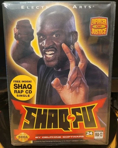 Shaq-Fu New Sealed with Rap CD Sega Genesis 1994 Unopened Video Game Cartridge