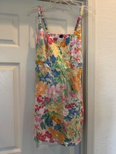 NWT OLD NAVY Women's Pastel Floral Dress Size Small Linen Blend cami Sundress