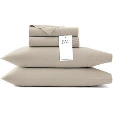 Jersey Sheet Set 4pc Knit Bedding Set Pure Cotton Bed Sheet Set Breathable De...