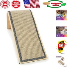 Compact Sisal Angle Cat Scratcher Ramp with Catnip - Wood  Durable Design