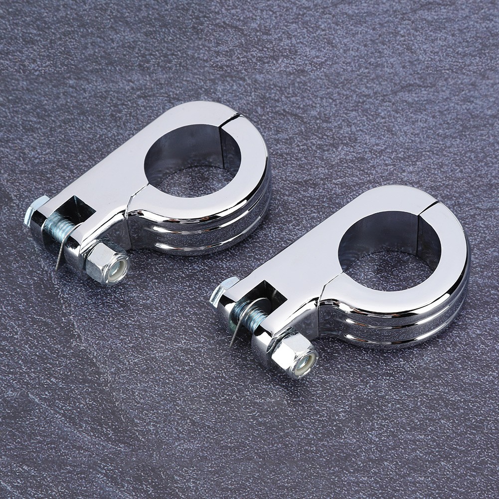 1 Pair Universal Aluminum Alloy Footpeg Clamp Durable Easy Installation For Hond