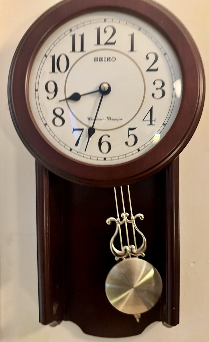 Seiko Wooden Chiming Wall Clock with Pendulum (Westminster