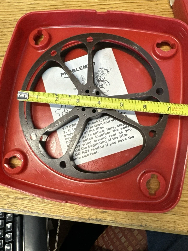 CARRETES DE PELÍCULA METÁLICA VACÍA 7 - 16mm 400' películas de corona + caja de almacenamiento plio magic Foto 4 de 4