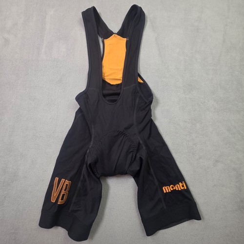 Velobici Monti Bib Shorts Black Orange Padded Cycling Performance Fiber Size 3