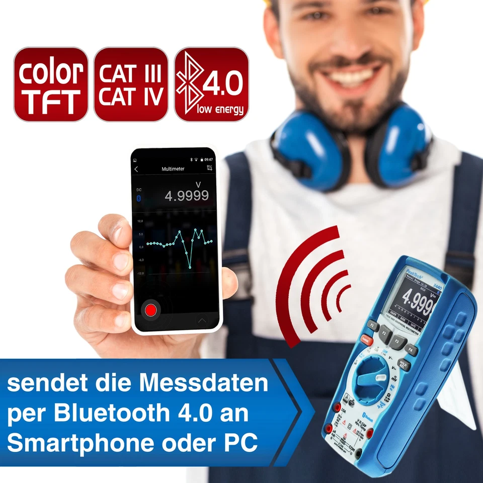 PeakTech P 3440 – Multimeter Digital Bluetooth & Grafik-Display, 50.000 Counts - Bild 4 von 4