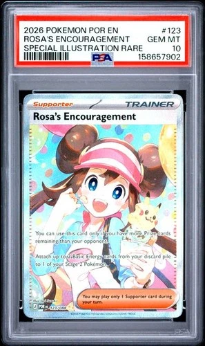 2026 POKEMON POR EN-PERFECT ORDER #123 ROSA'S ENCOURAGEMENT PSA 10 (AB902