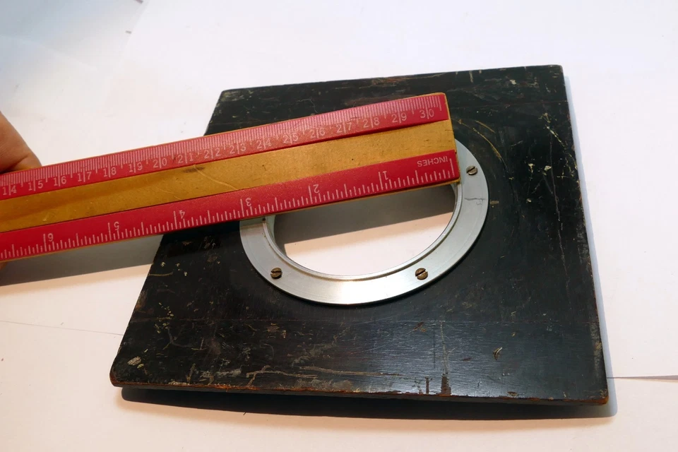 69mm ID Shutter Lens Board medium format 6X6" wooden antique - Image 4 of 4