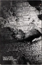 "Cow's Udder", Crystal Cave, SPRING VALLEY, Wisconsin Real Photo Postcard