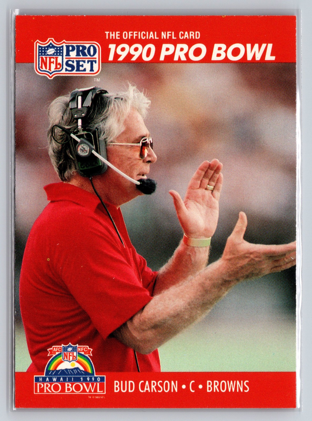 1990 Pro Set #378 Bud Carson Cleveland Browns