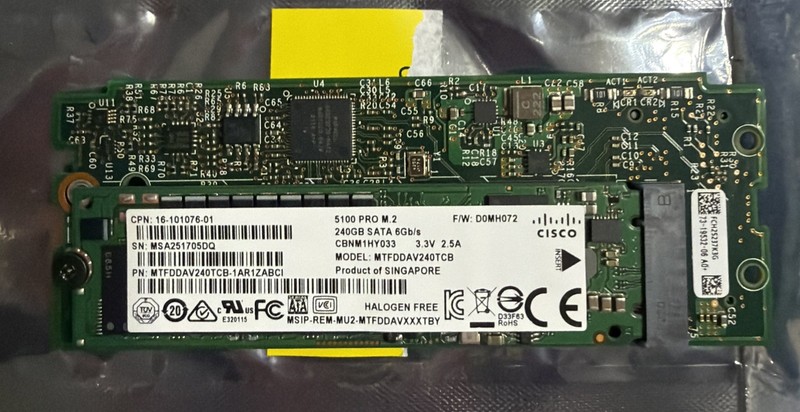 Cisco Boot Optimized M.2 RAID Controller UCS-M2-HWRAID +2x 240GB SSD UCS-M2-240G