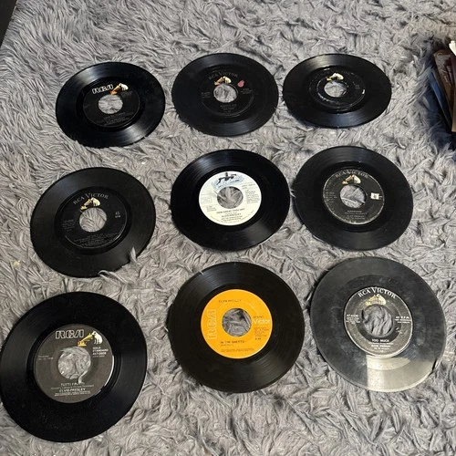 Lot Of 9 Elvis Presley 45 Rpm Records Vintage