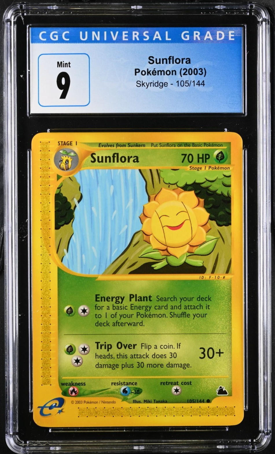 Sunflora 105/144 Skyridge Vintage Pokemon Card Graded Slab CGC 9 MINT