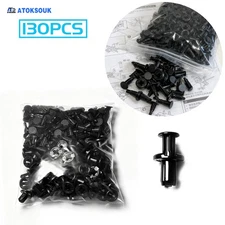 130Pcs For Honda CR-Z Bumper Clip10mm Hood Fender Push Rivets Retainer Fasteners
