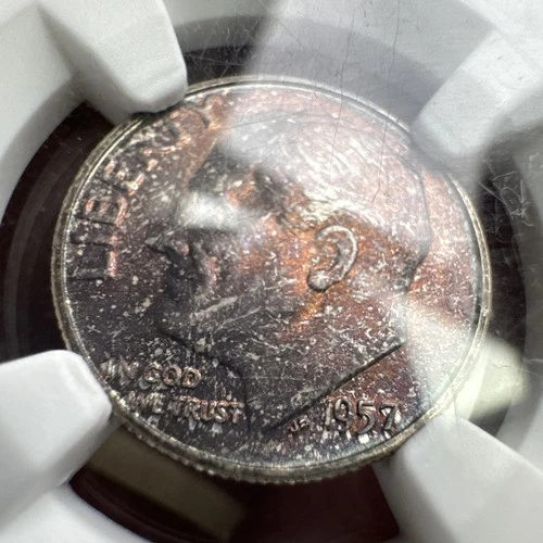 1957 Roosevelt Dime MS66 NGC • Silver Era Beauty • Deep Toning