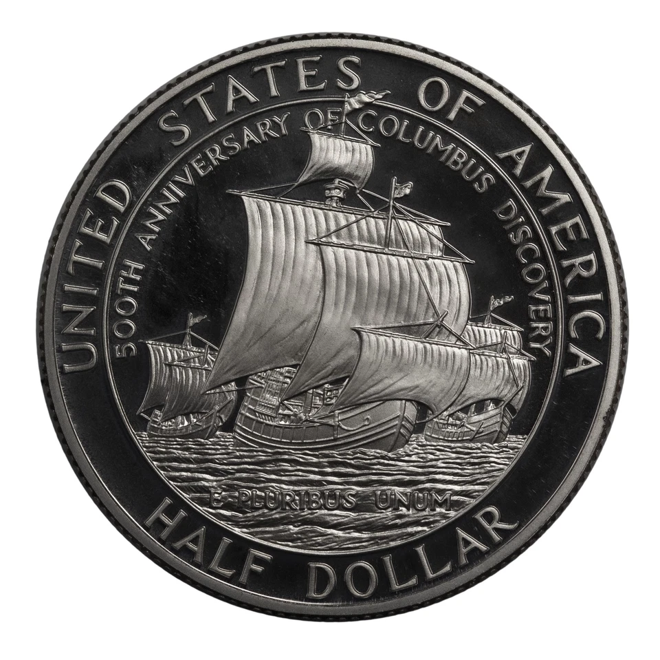 1992 Columbus 50c Proof Commemorative Half dollar - Image 2 of 3
