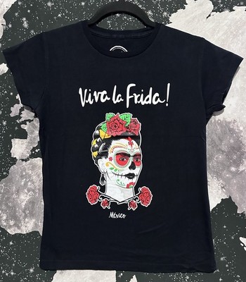 Viva La Frida! Kahlo Calavera Face Paint Shirt Good Condition Size Small
