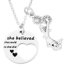 Cheer Necklace for Cheerleader Charm Teens Present Inspirational Cheer Necklaces