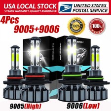 For Chevy Trailblazer 2002-2009, LED Headlight Bulbs High+Low Beam 9005&9006 Kit