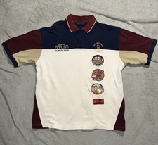 Fubu Harlem Globetrotters Embroidered Patches Multicolored Polo Shirt XXL